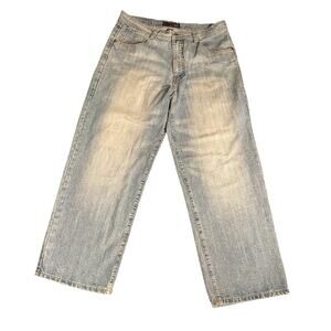 Vintage DELF Trading Y2K wide leg denim jeans 36 x 30 grunge 90s punk